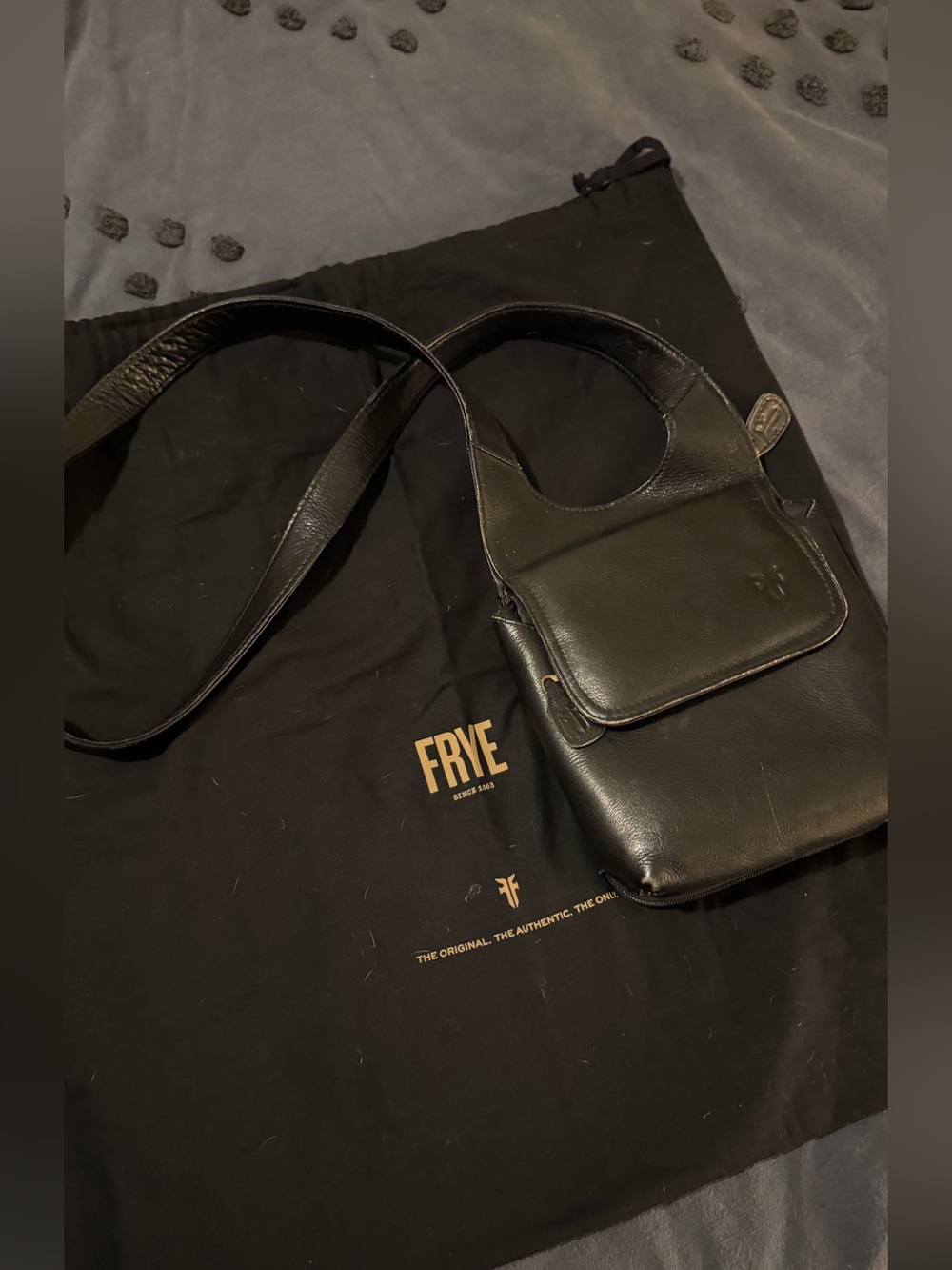 Frye Black Leather Messenger Crossbody